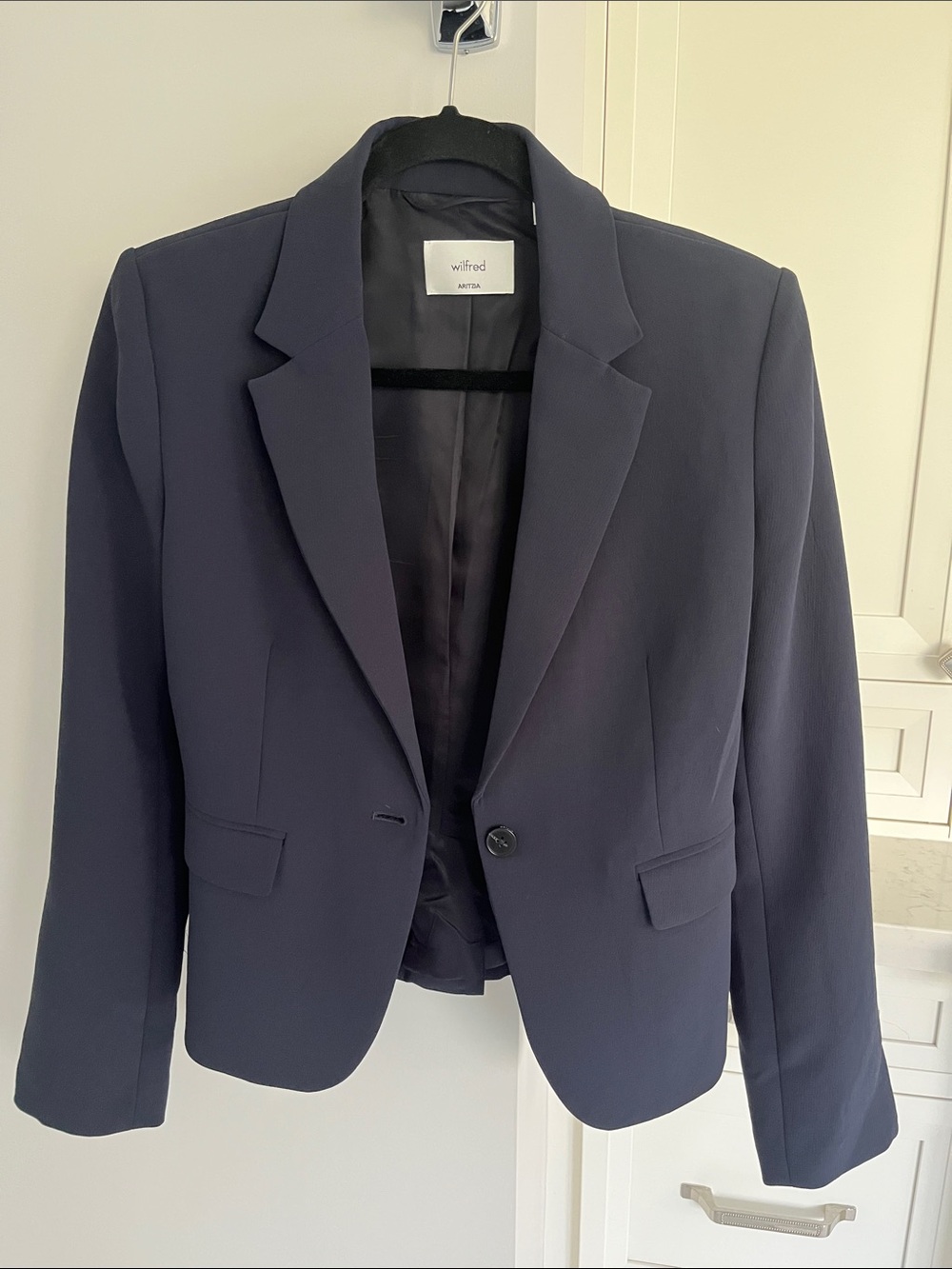 Wilfred Navy Single-Button Tailored Blazer
